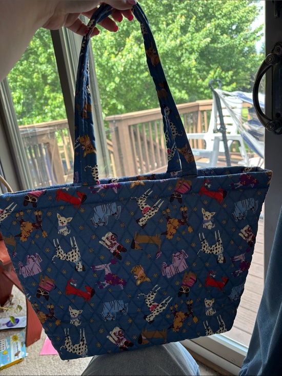 Vera Bradley Handbags - Vera Bradley Quilted Dog Print Tote - Blue